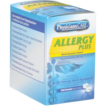 Allergy Plus Multi-Sympton Relief Tablets, Box Of 50 Dose Packets